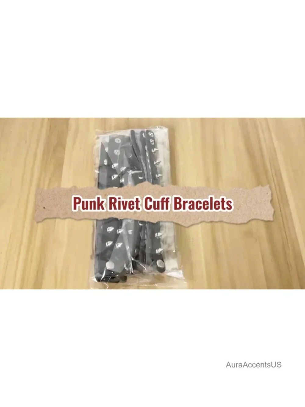 Punk Studded Leather Cuff Bracelets - Adjustable Gothic Spike Wristband Set